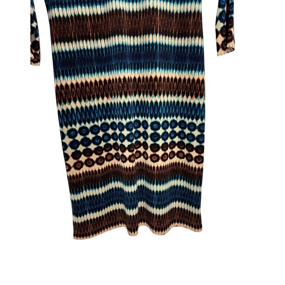 KAREN KANE Multi Pattern 3/4 Sleeve Stretchy Dress SZ LG - Picture 5 of 8